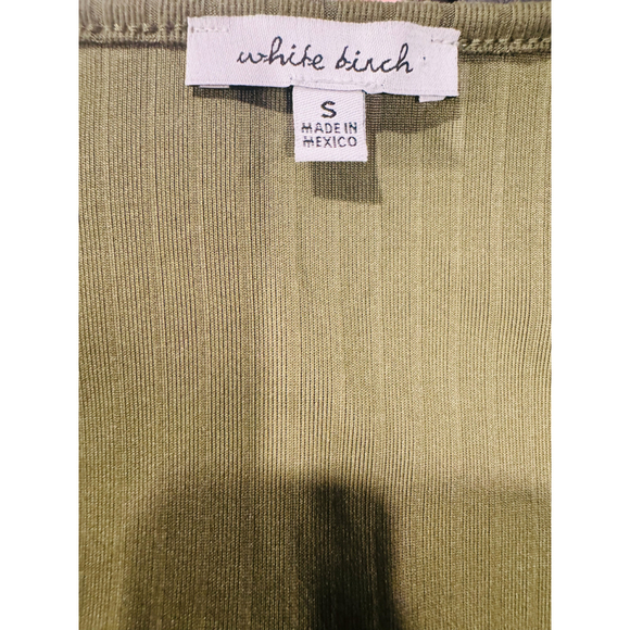 White Birch Olive Green Ribbed Wrap Top NWOT, Sz XL - Picture 7 of 8